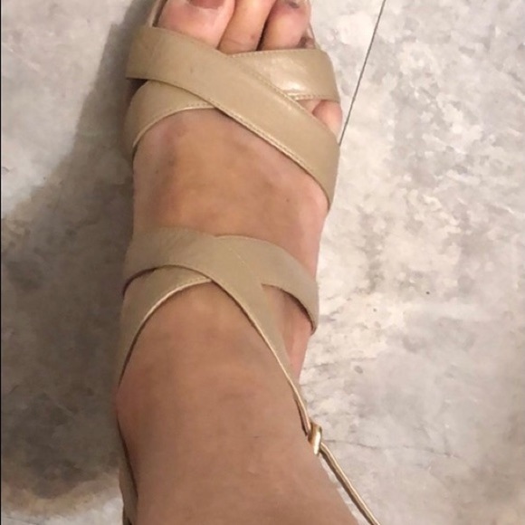 Cole Haan size 10 nude leather wedge style JILLIAN ultra soft with cork heel - Picture 5 of 12